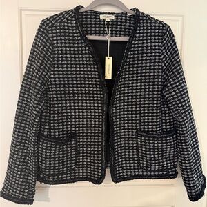 Max Studio Black and White Tweed Blazer